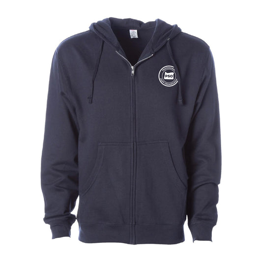 OPSO: Seal Logo Zip-Up Hooded Sweatshirt