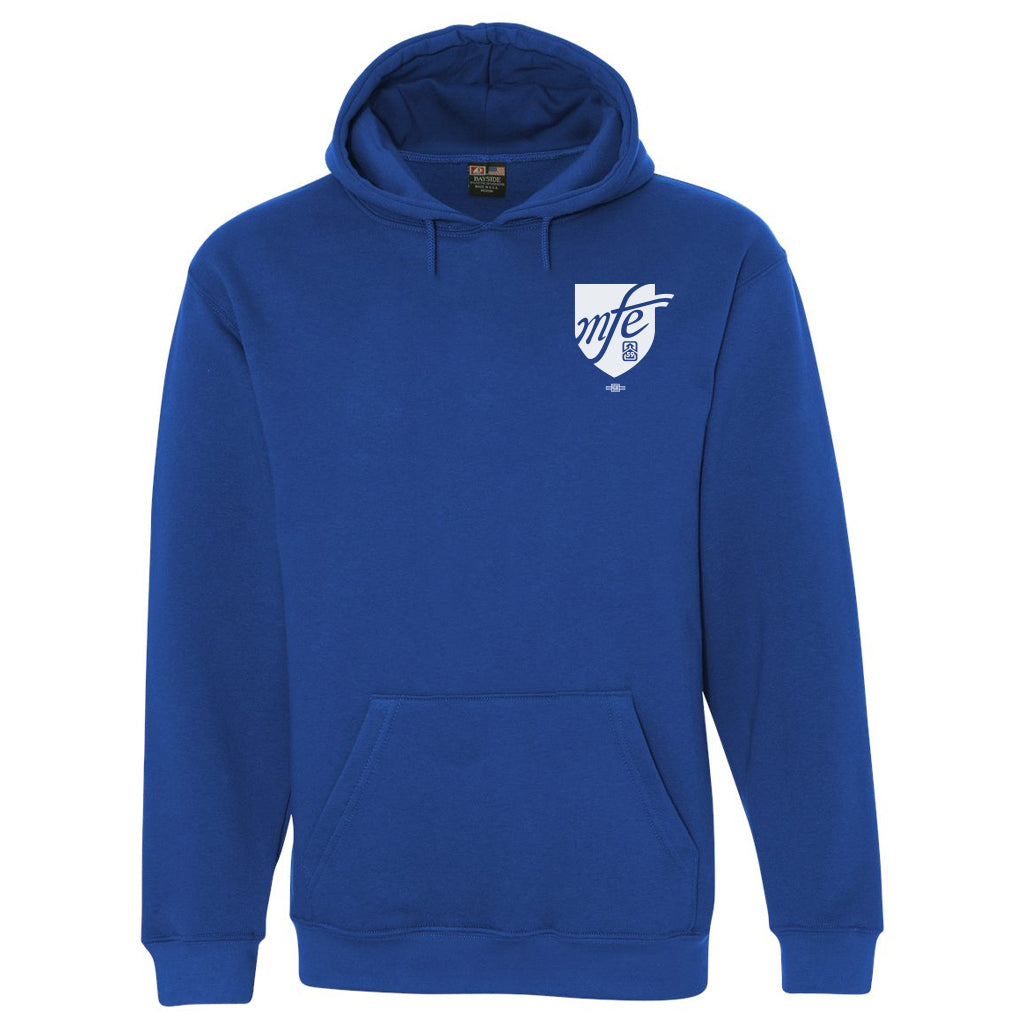 MFE59: Shield Logo Pocket Print Hooded Sweatshirt