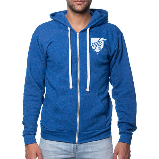 MFE59: Shield Logo Pocket Print Zip-Up Hooded Sweatshirt