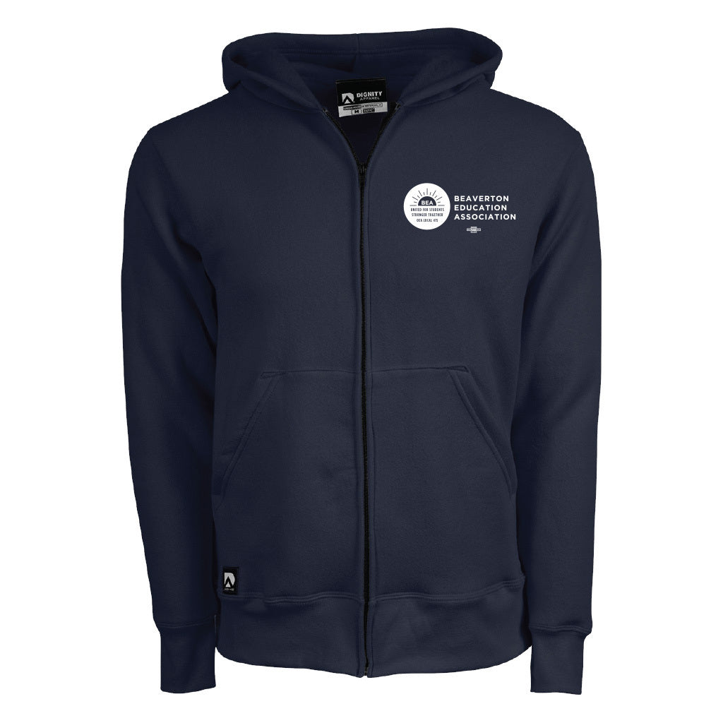 BEA: Logo Pocket Print Zip-Up Hooded Sweatshirt